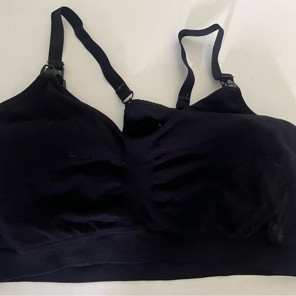 Black Seamless Nursing Bra size L